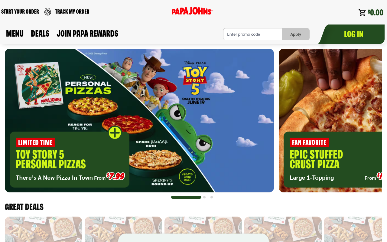 Papa John's International screenshot
