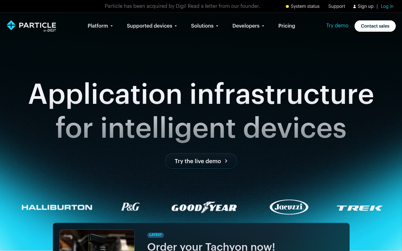 Particle website screenshot