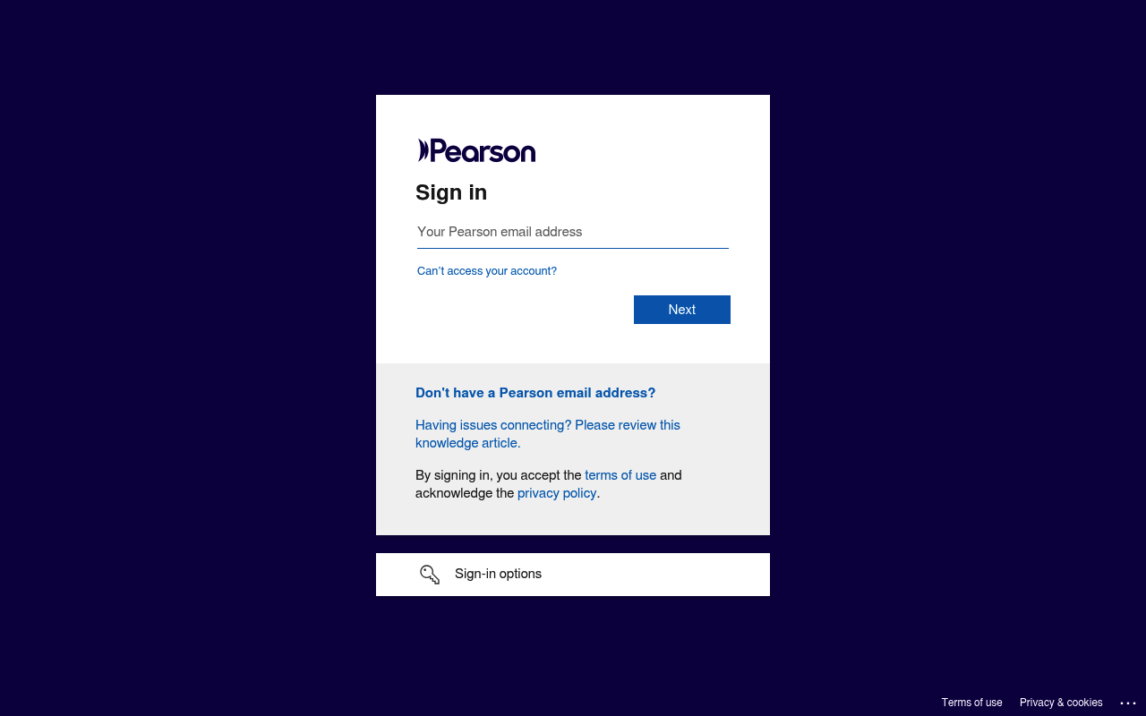 Pearson screenshot