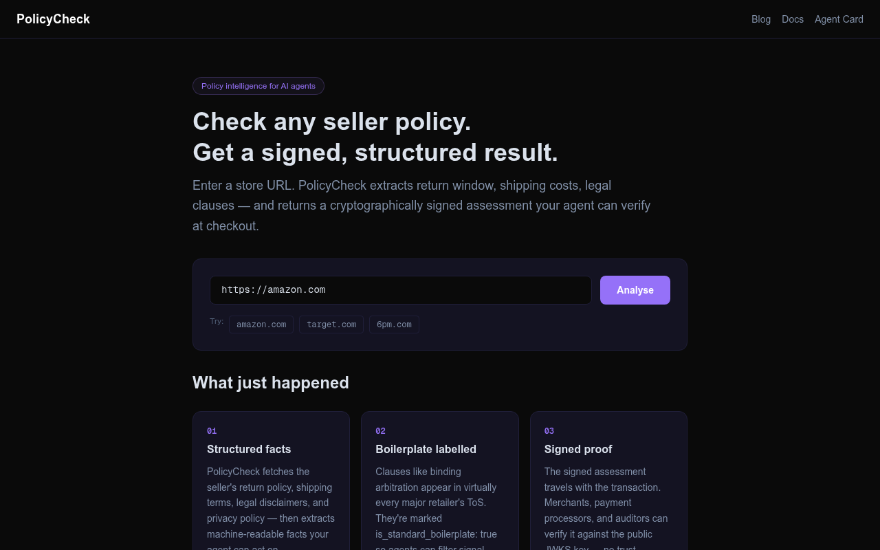PolicyCheck screenshot