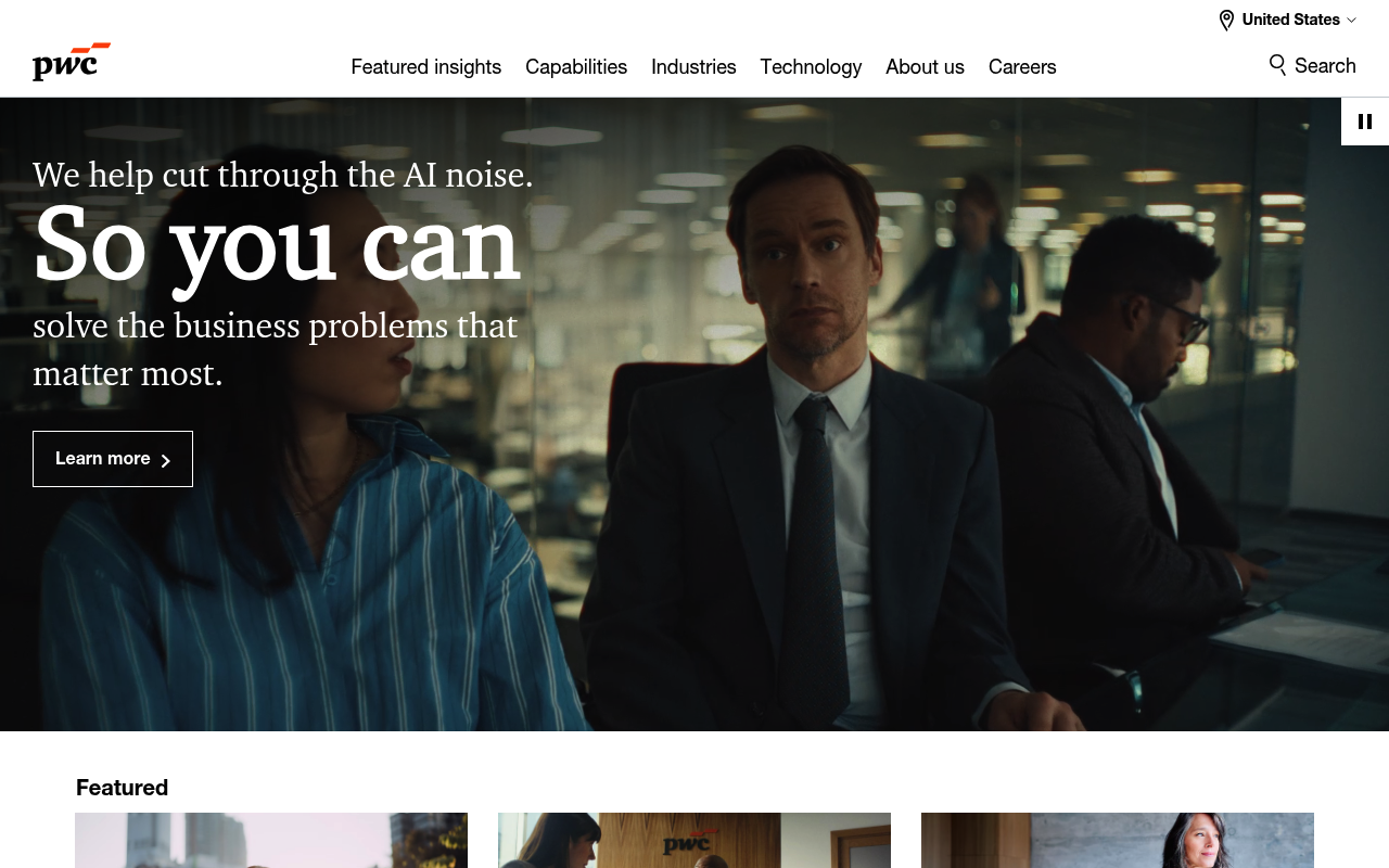 PwC (PricewaterhouseCoopers) screenshot
