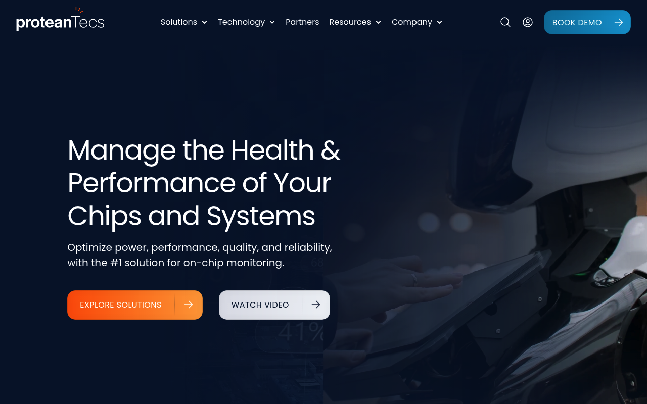 proteanTecs website screenshot