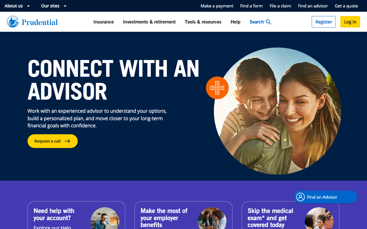 Prudential Financial screenshot