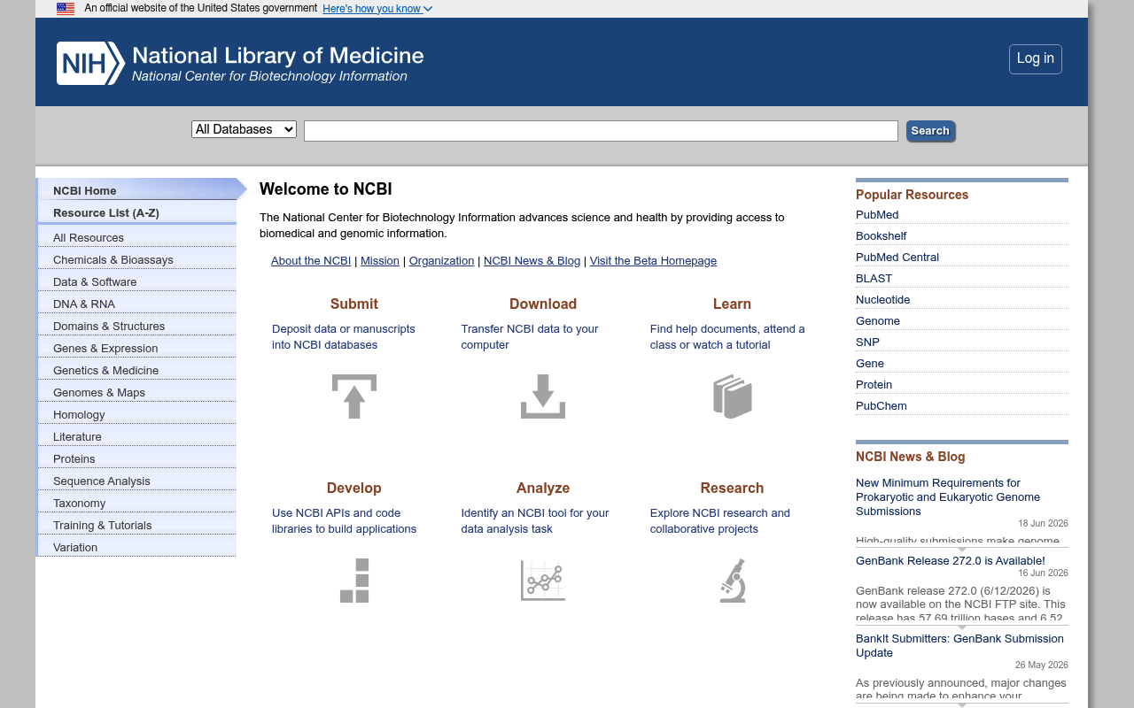 PubMed screenshot