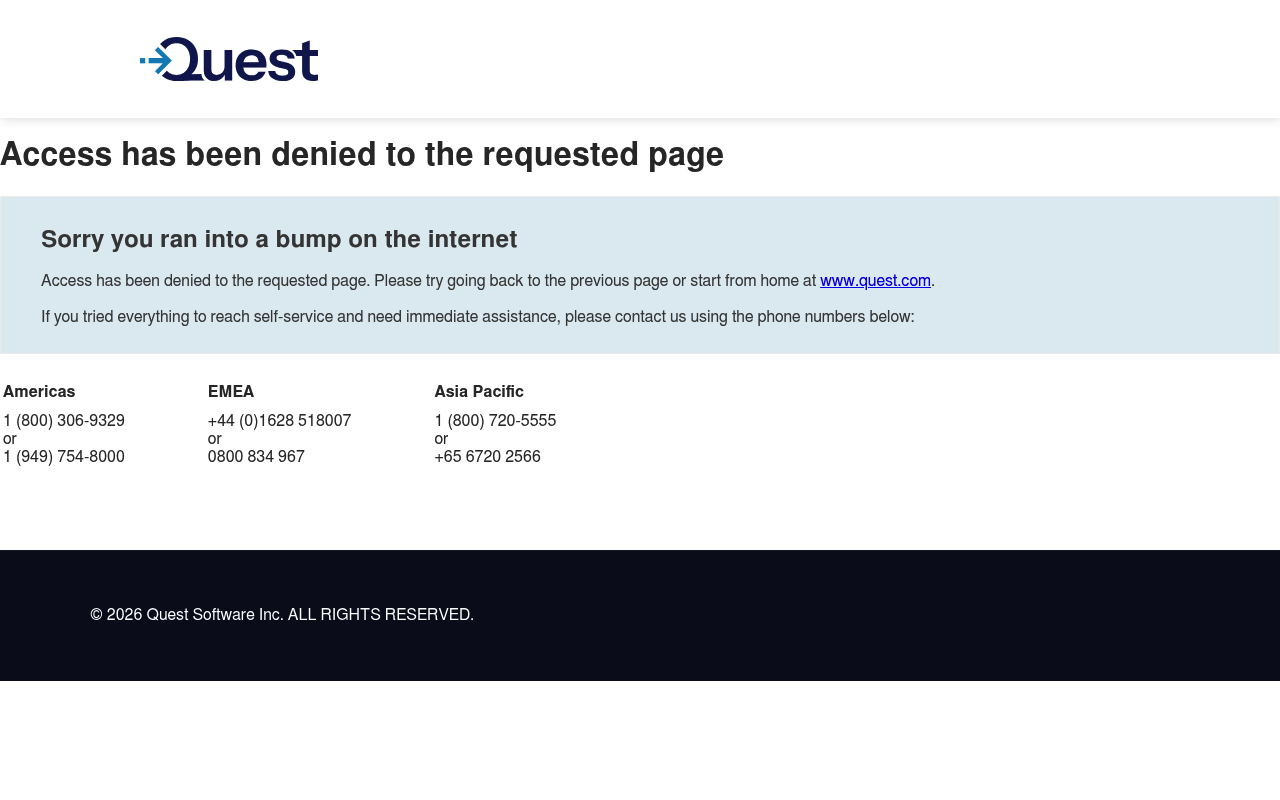 Quest Software screenshot