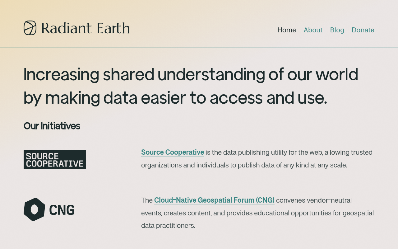 Radiant Earth website screenshot