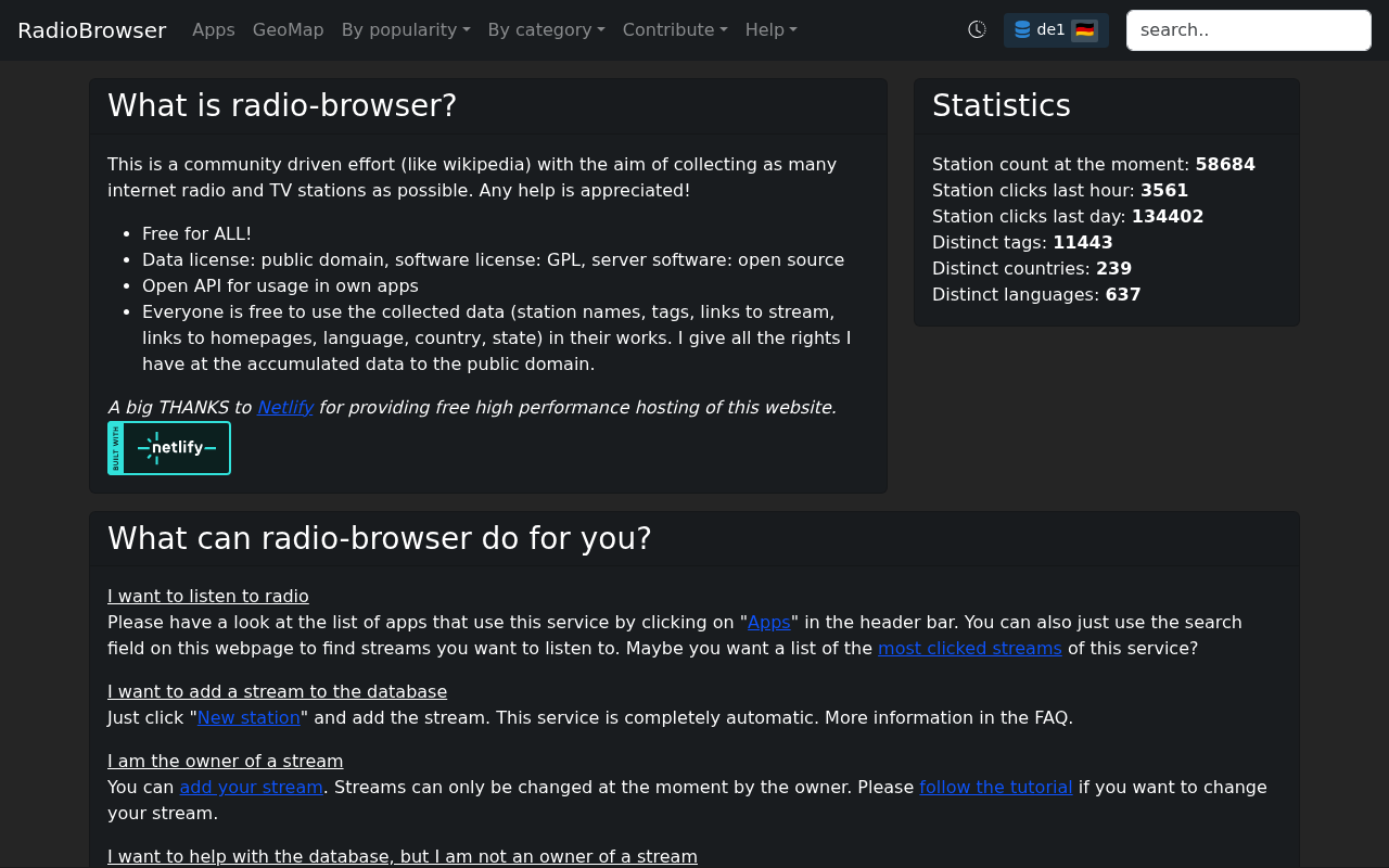 Radio Browser screenshot