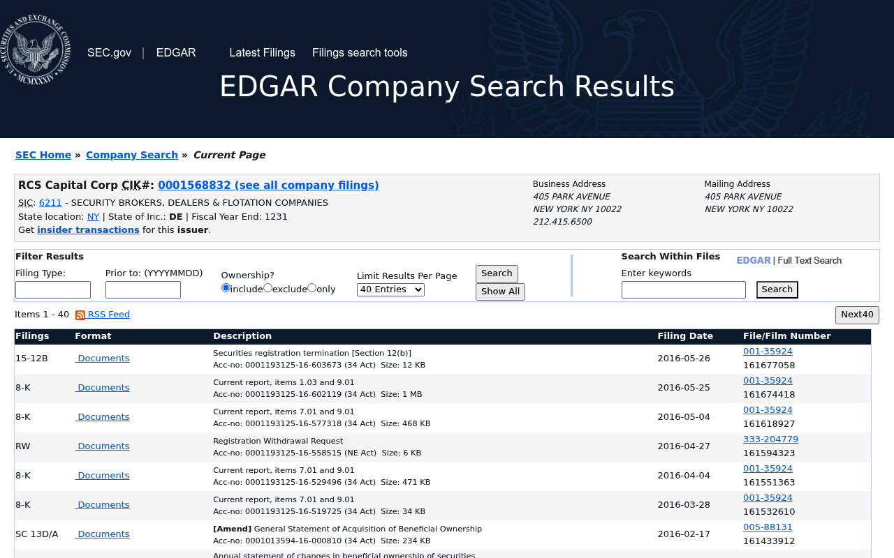 RCS Capital screenshot
