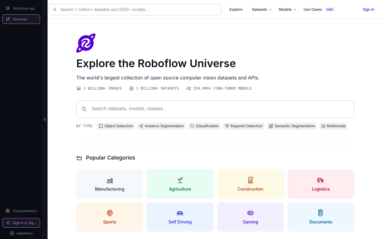 Roboflow Universe screenshot