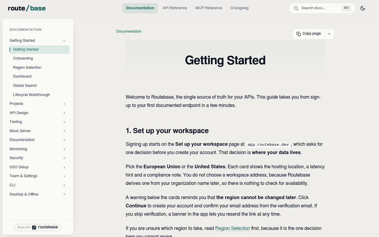 Routebase website screenshot