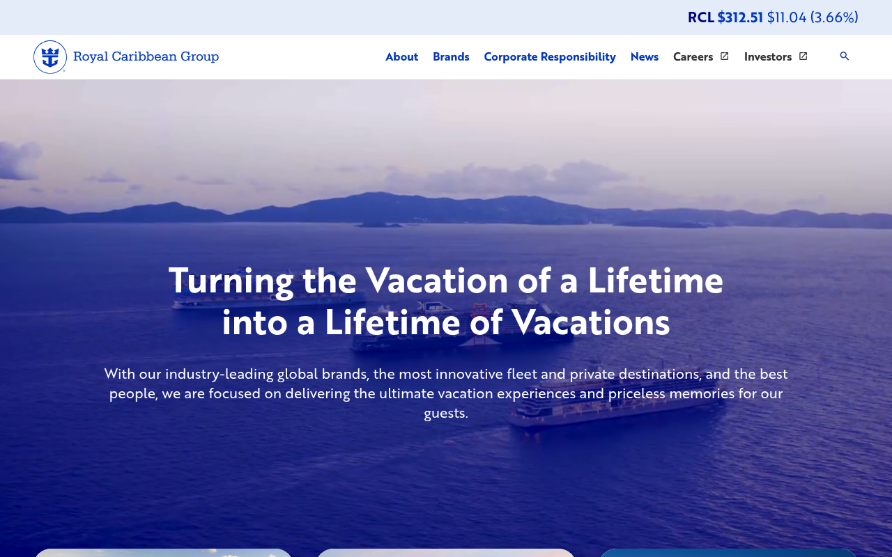 Royal Caribbean Group screenshot