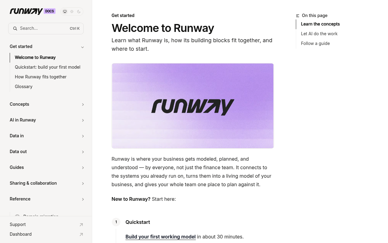 Runway Financial screenshot