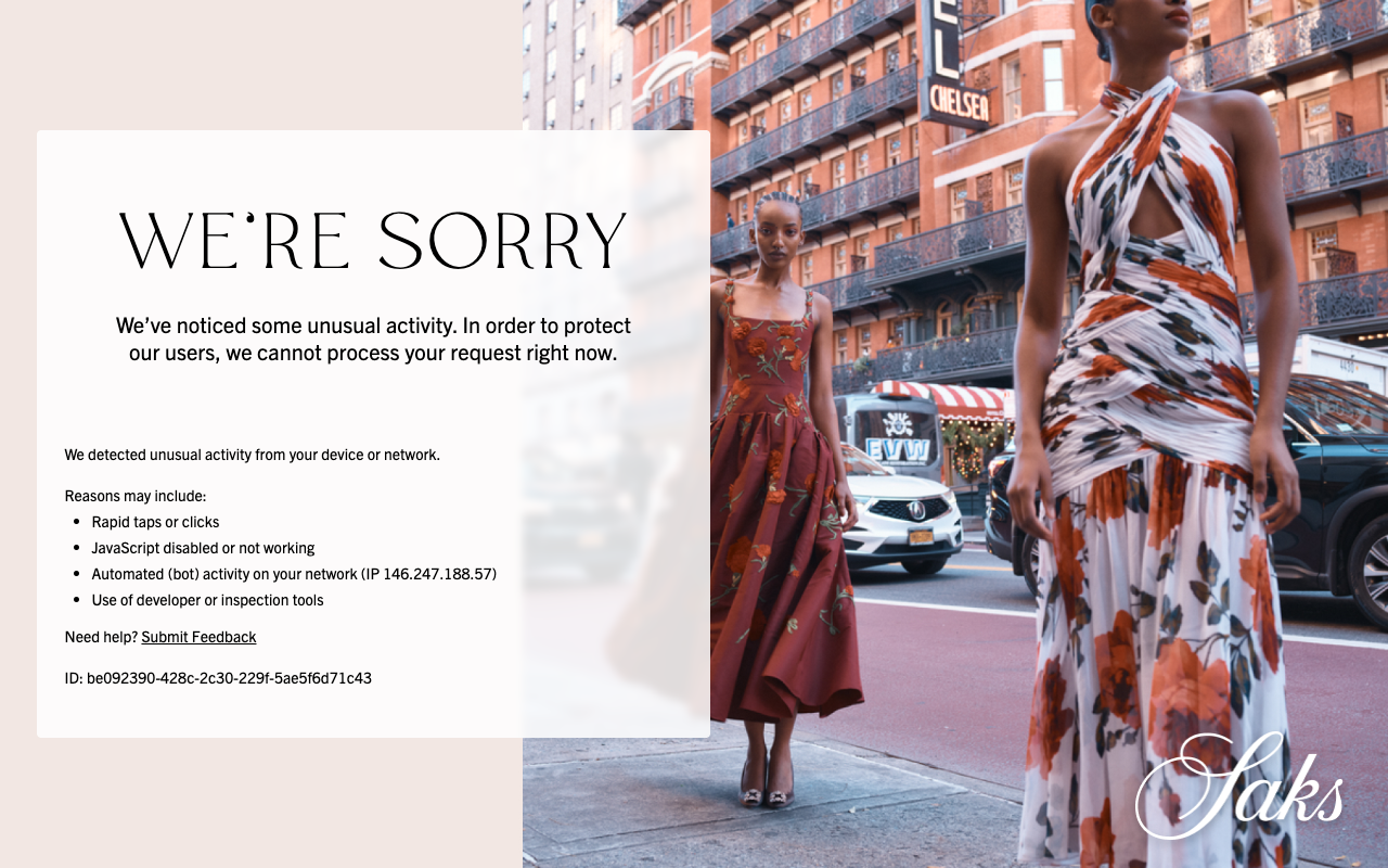 Saks Global (fka Saks Fifth Avenue) screenshot