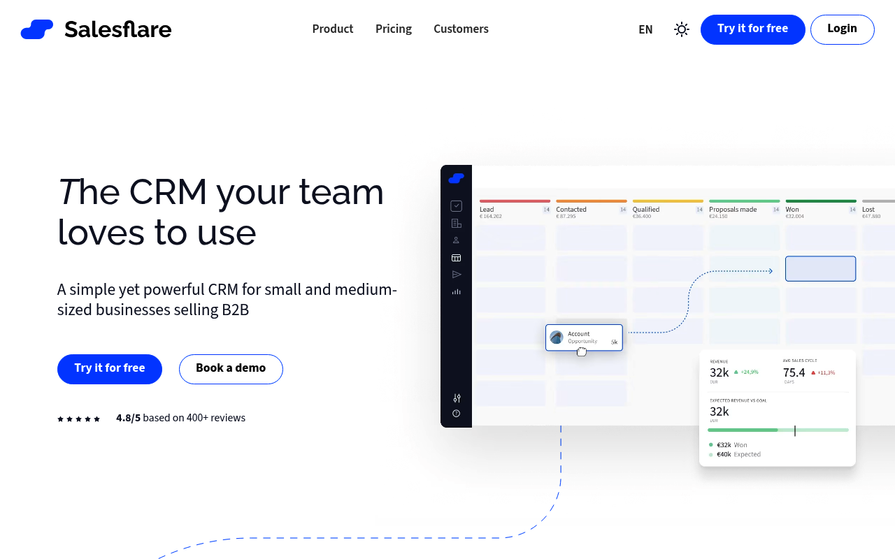 Salesflare screenshot