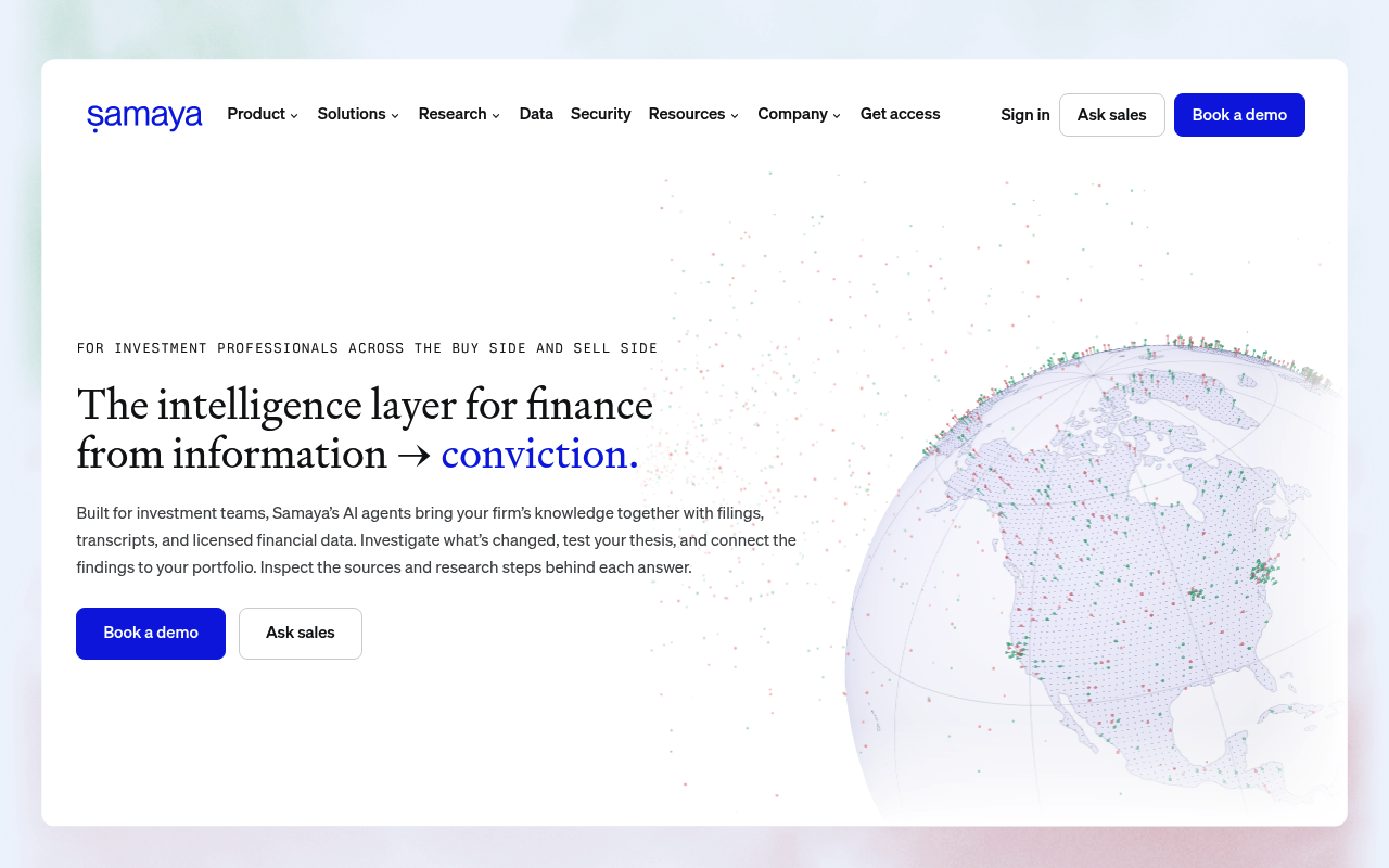 Samaya AI website screenshot