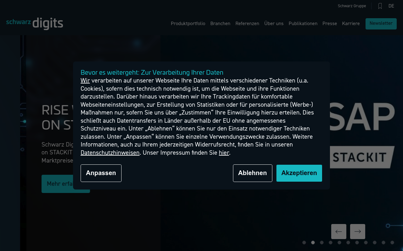 Schwarz Charite Health Data website screenshot