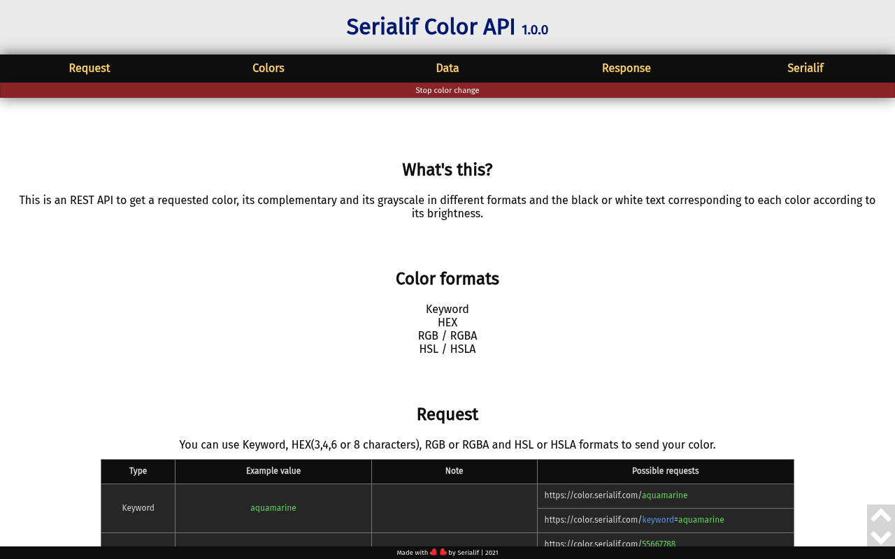 Serialif Color website screenshot