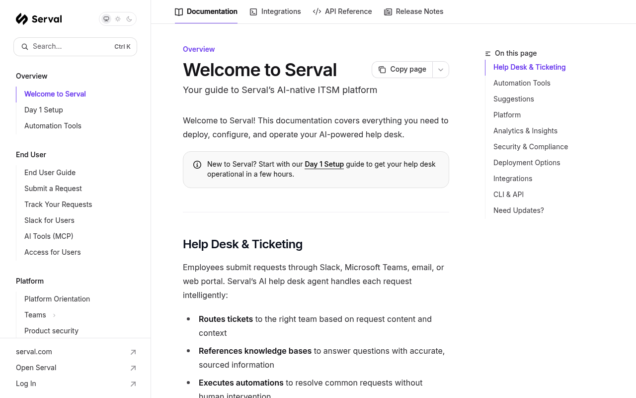Serval screenshot