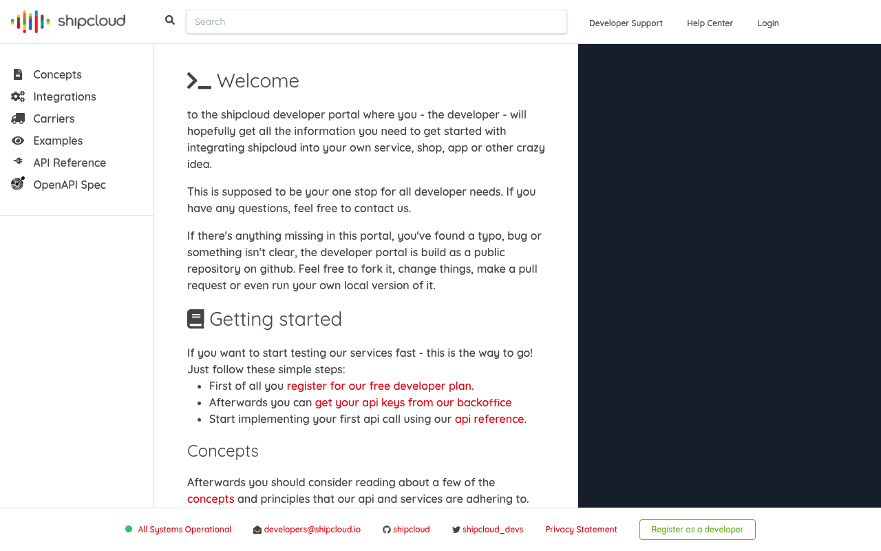 shipcloud website screenshot