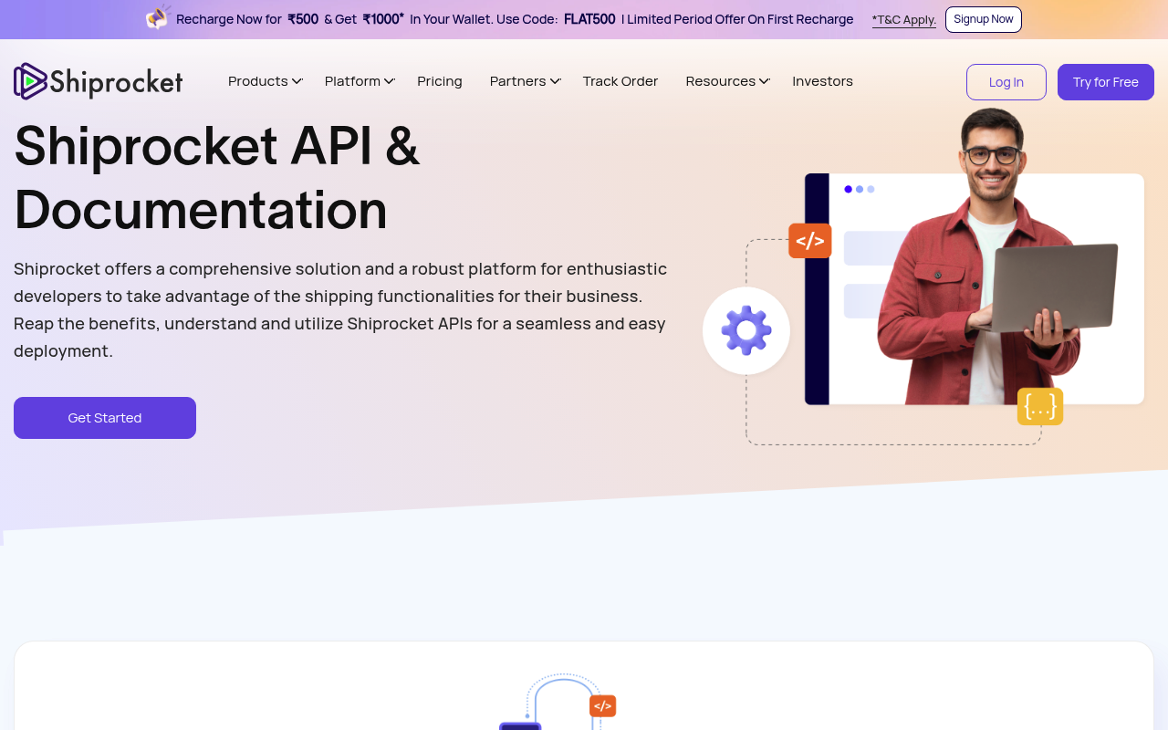 Shiprocket website screenshot