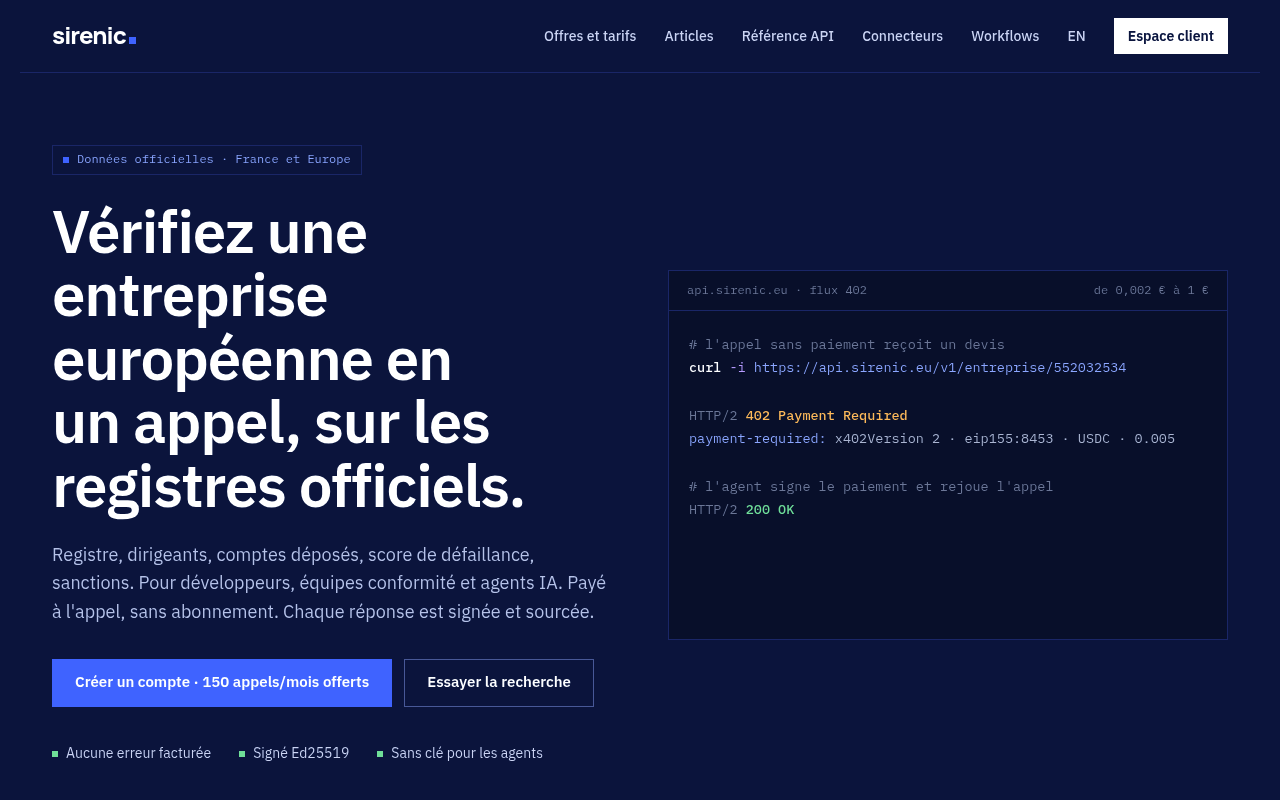 Sirenic website screenshot