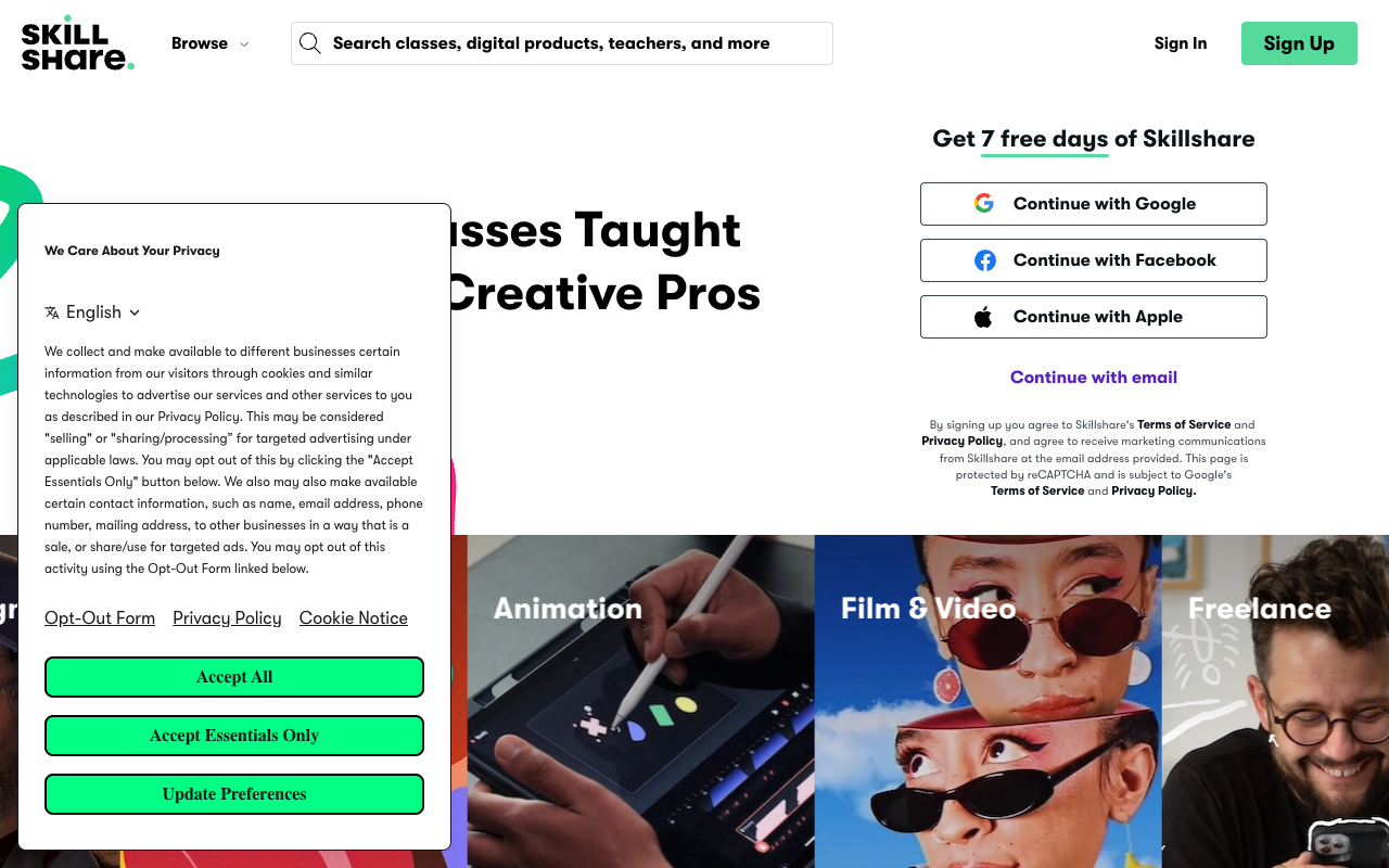 Skillshare screenshot