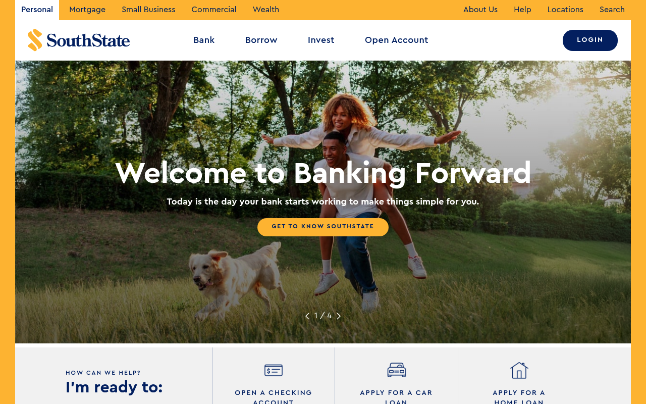 South State Corporation website screenshot