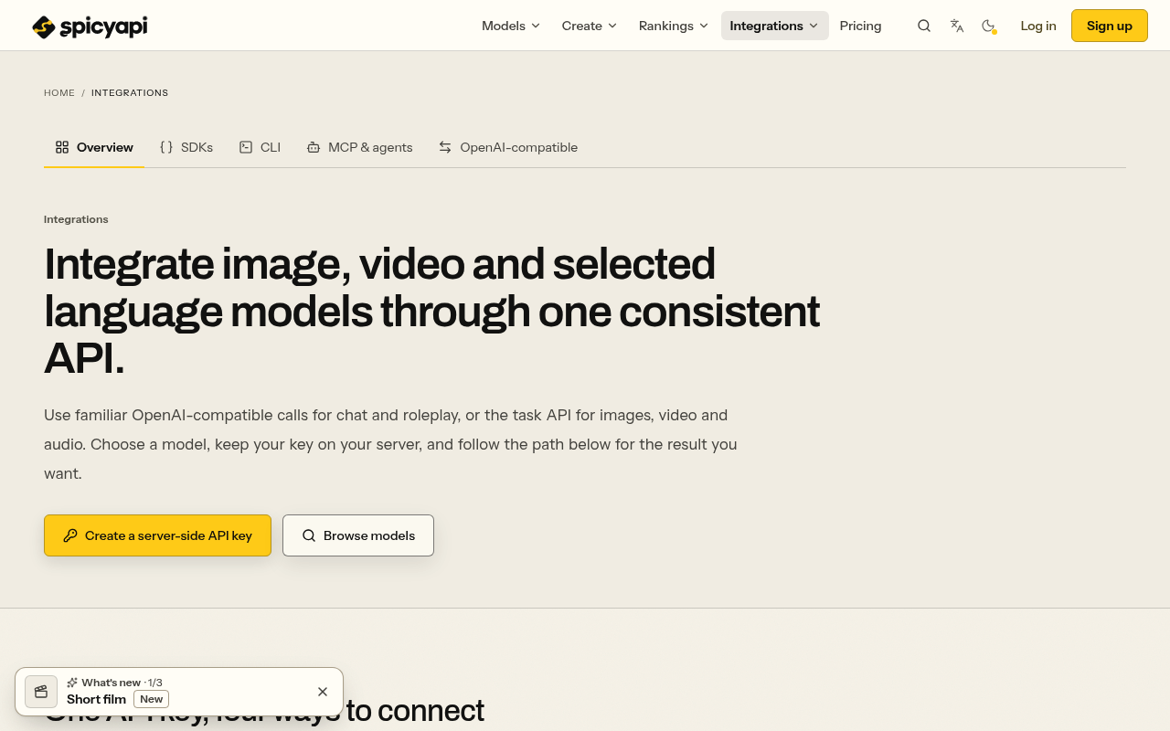 SpicyAPI website screenshot