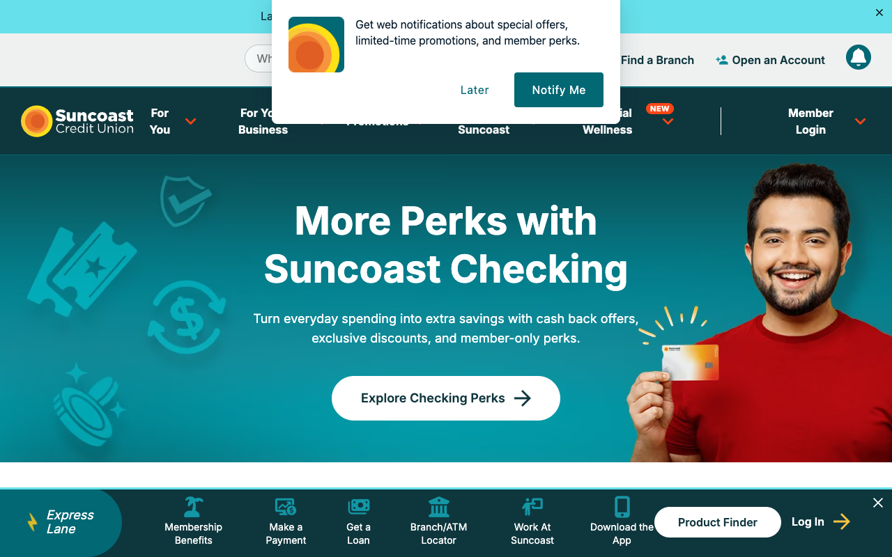 Suncoast Credit Union screenshot