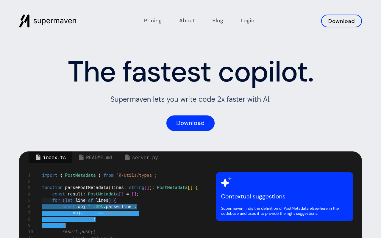 Supermaven screenshot