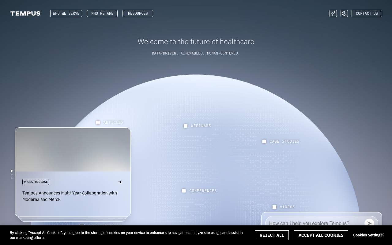 Tempus AI screenshot