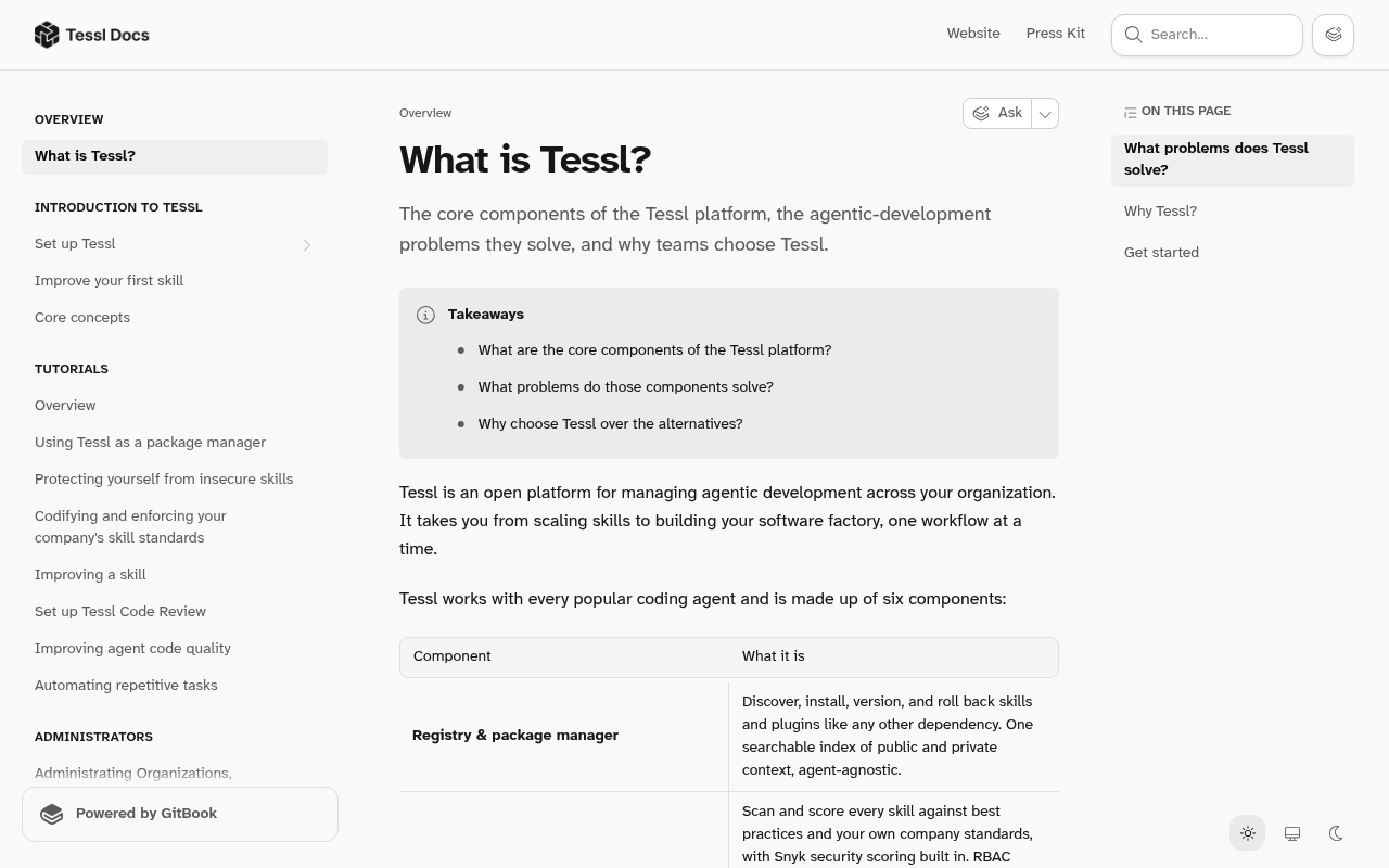 tessl.io screenshot