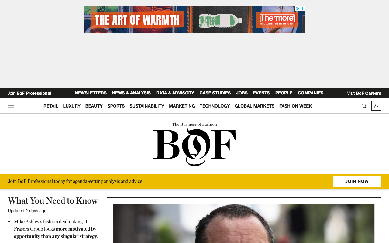 The Business of Fashion screenshot