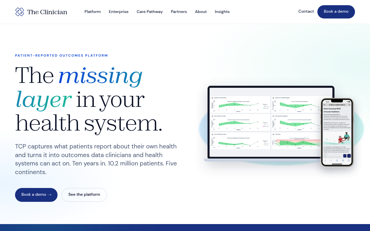 The Clinician website screenshot