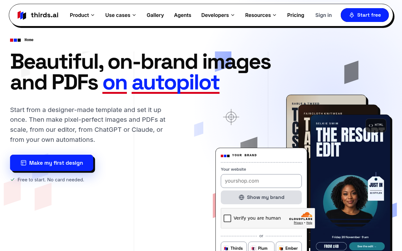thirds.ai website screenshot