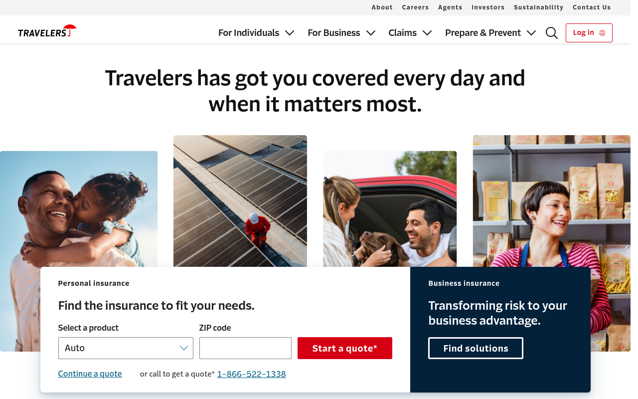 The Travelers Companies screenshot