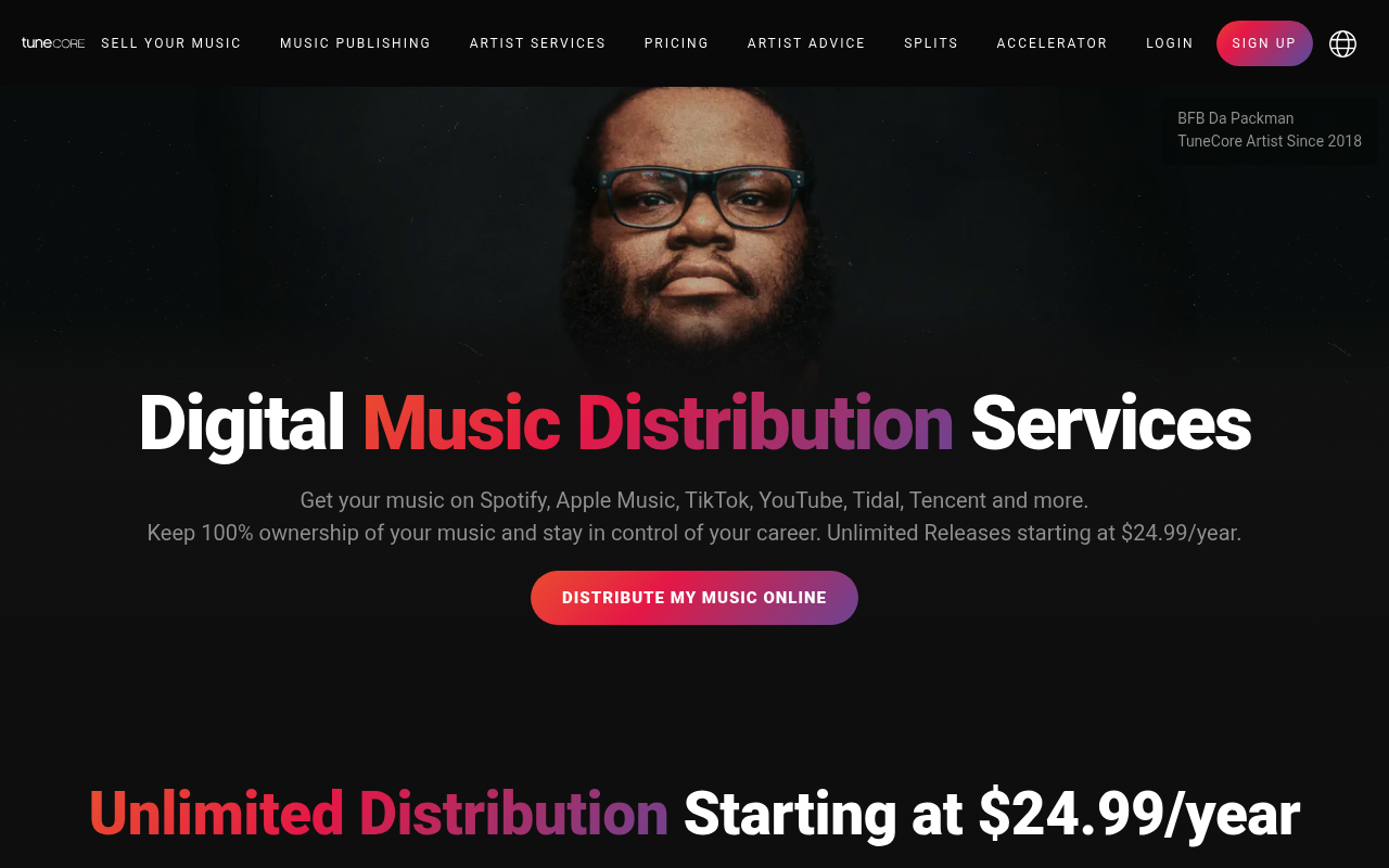 TuneCore screenshot