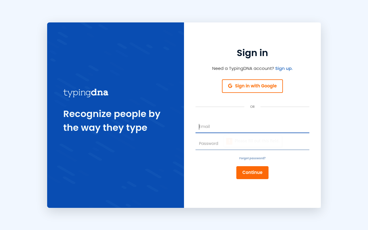 TypingDNA screenshot