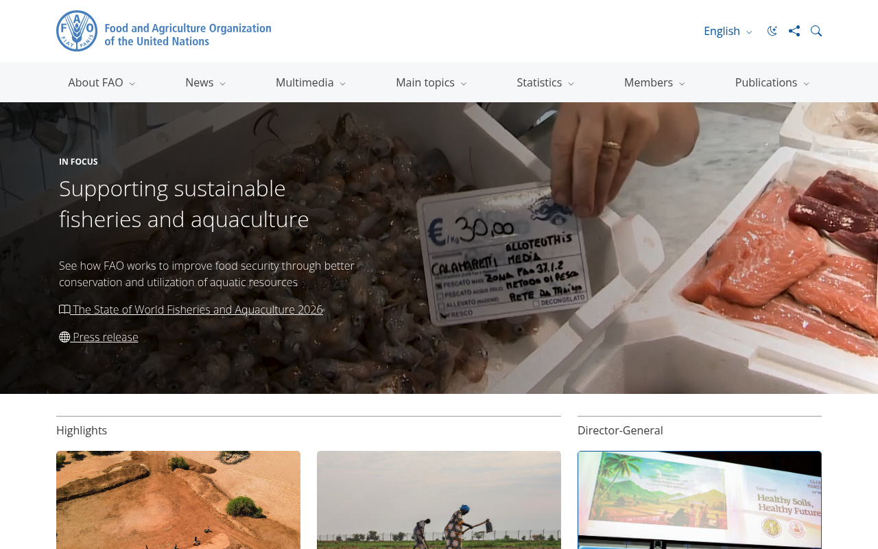 FAO FAOSTAT screenshot