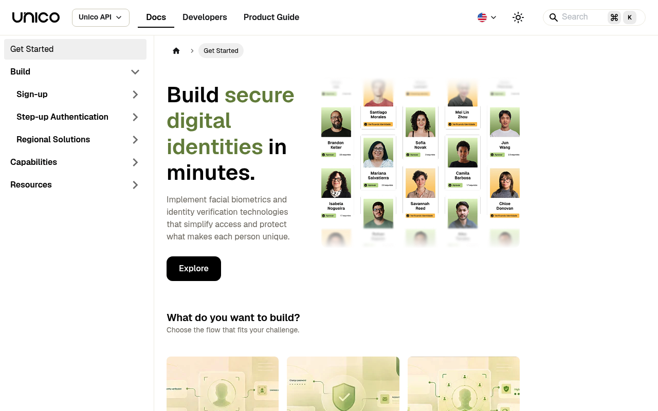 Unico website screenshot