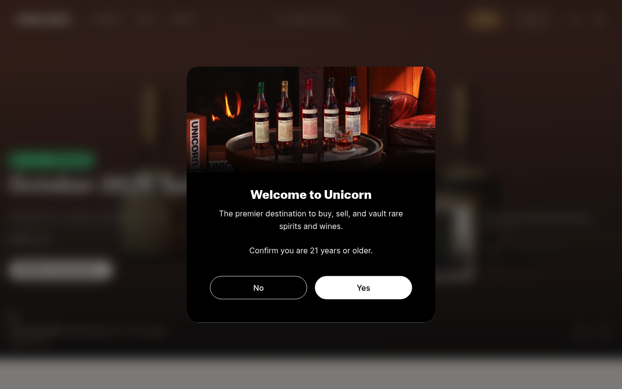 Unicorn Auctions website screenshot