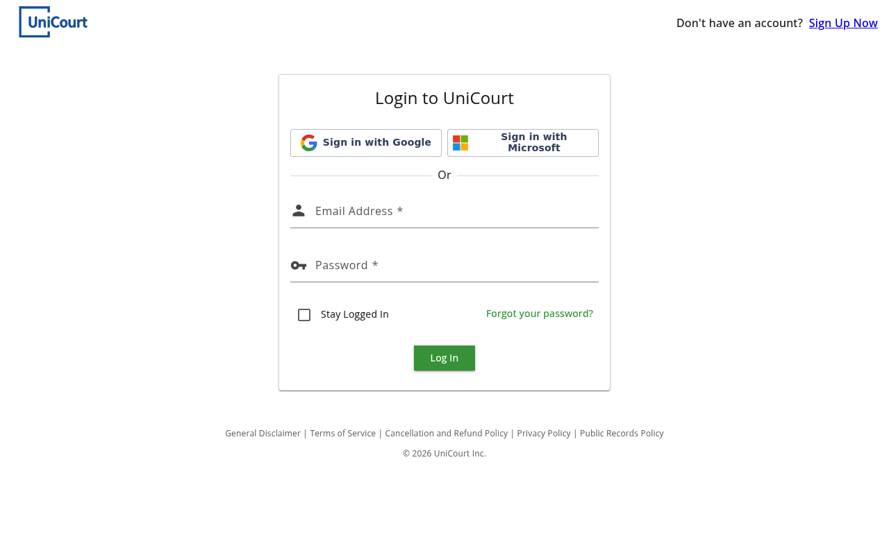 UniCourt screenshot