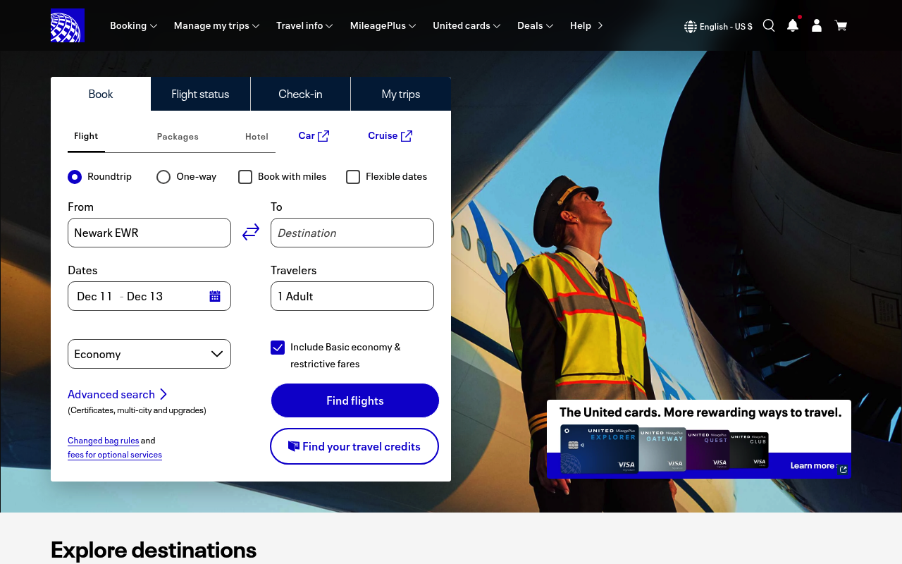 United Continental Holdings screenshot