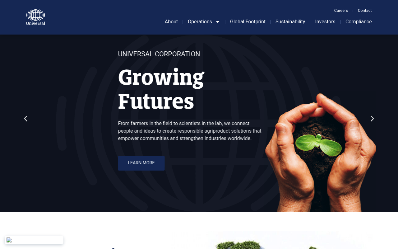 Universal Corporation screenshot