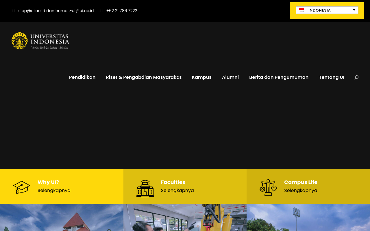 University of Indonesia screenshot