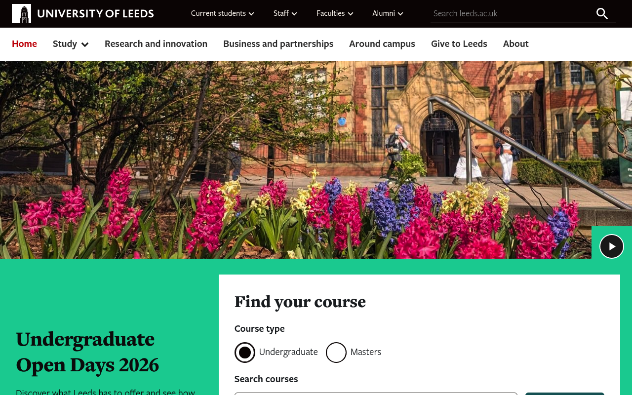 University of Leeds screenshot