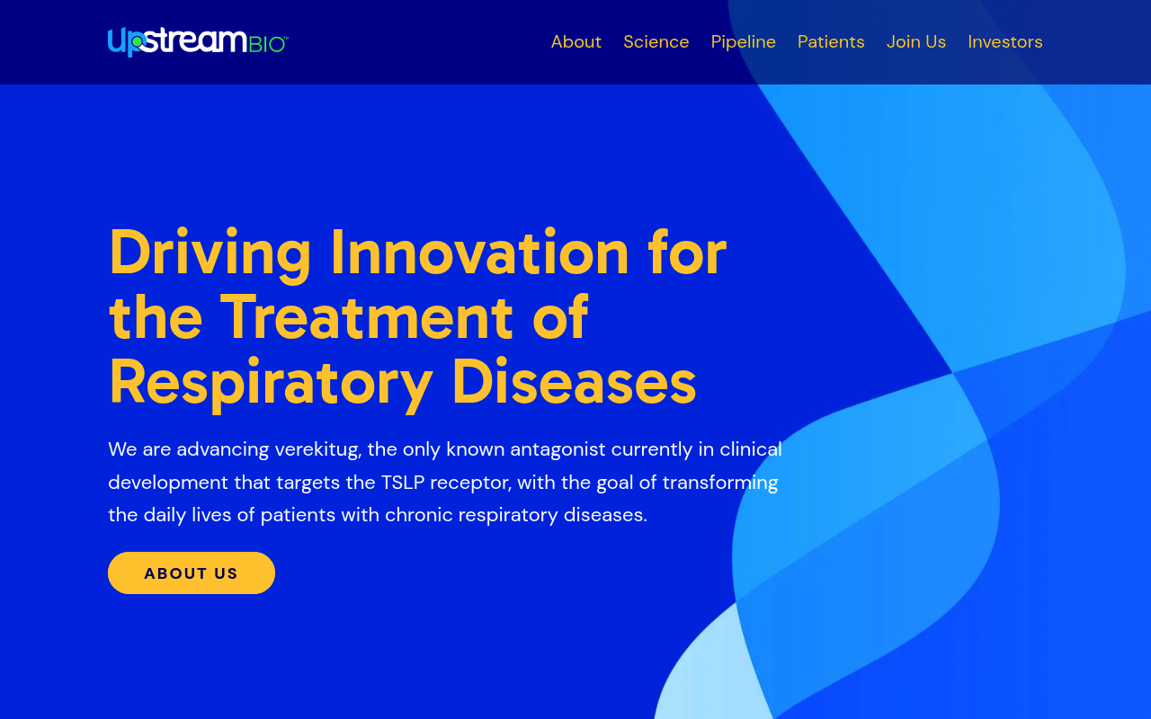 Upstream Bio website screenshot