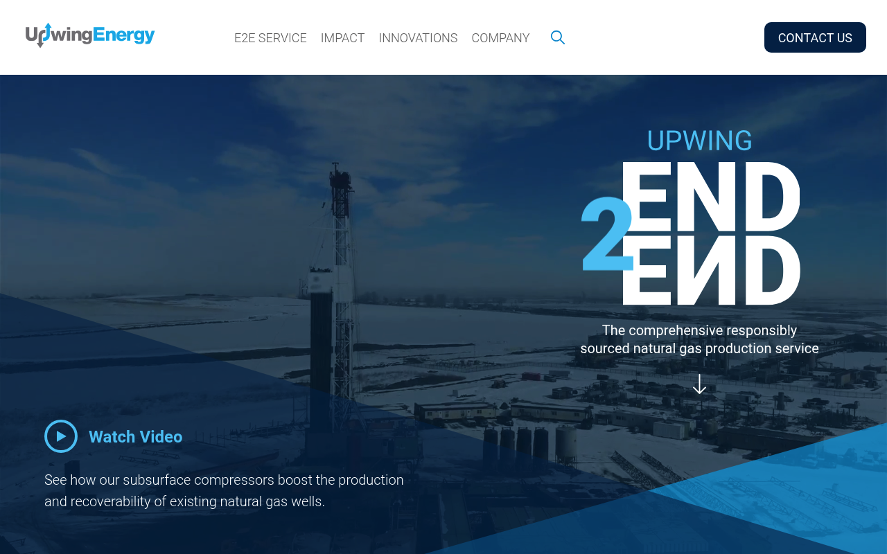 Upwing Energy website screenshot