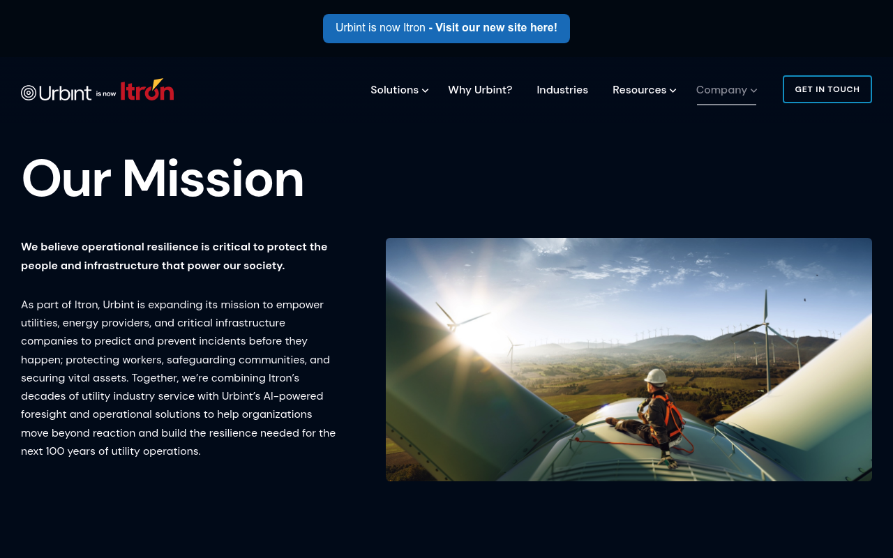 Urbint website screenshot