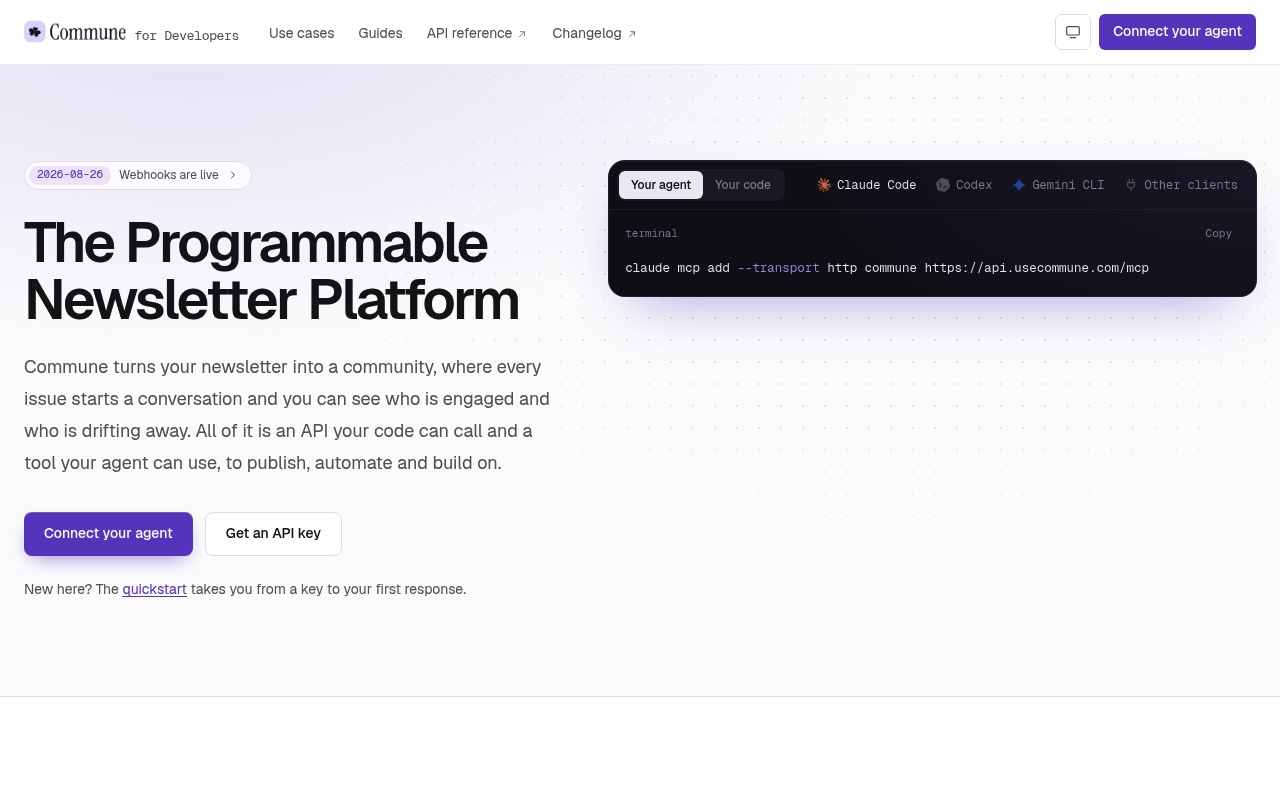 Commune website screenshot
